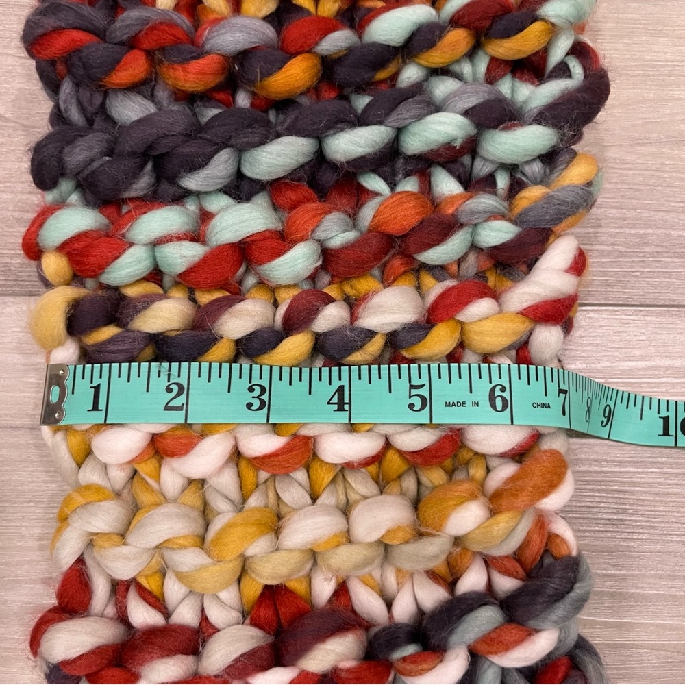 Oversized Chunky SCARF WITH FRINGE Beautiful Colours Soft Warm Fun to Wear - Picture 6 of 16